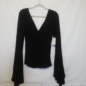 NWT Free People Black Long Sleeve Top